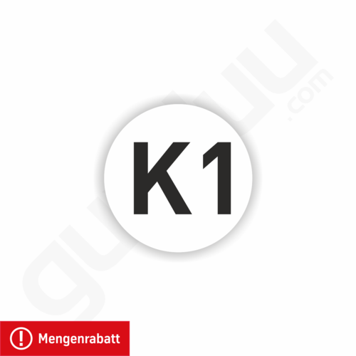 Kennzeichnung gemäß BGI 600 für ortsveränderliche Betriebsmittel, K1