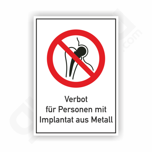 Verbot für Personen mit Implantat aus Metall