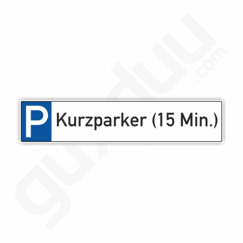 Parkplatzschild Kurzparker 15min