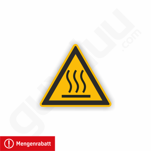 Warnung vor heißer Oberfläche / 44 Stück pro Bogen