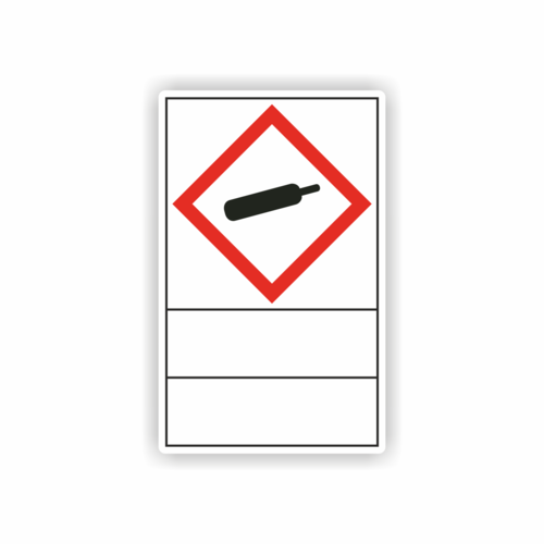 GHS-Symbole mit Klapplaminat und Beschriftungsfeld 200 Stck. auf Rolle